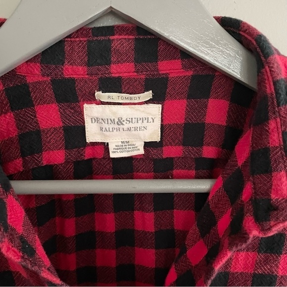 RALPH LAUREN | Checkered | Coastal Cowgirl | Plaid Button Down Flannel | Size M - Picture 3 of 8